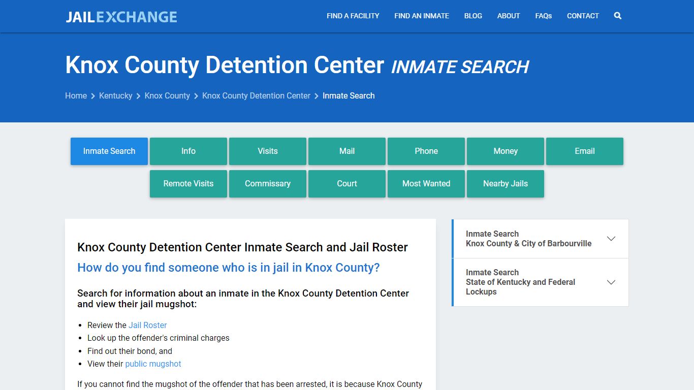 Knox County Detention Center Inmate Search - Jail Exchange